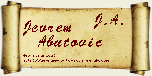 Jevrem Abutović vizit kartica